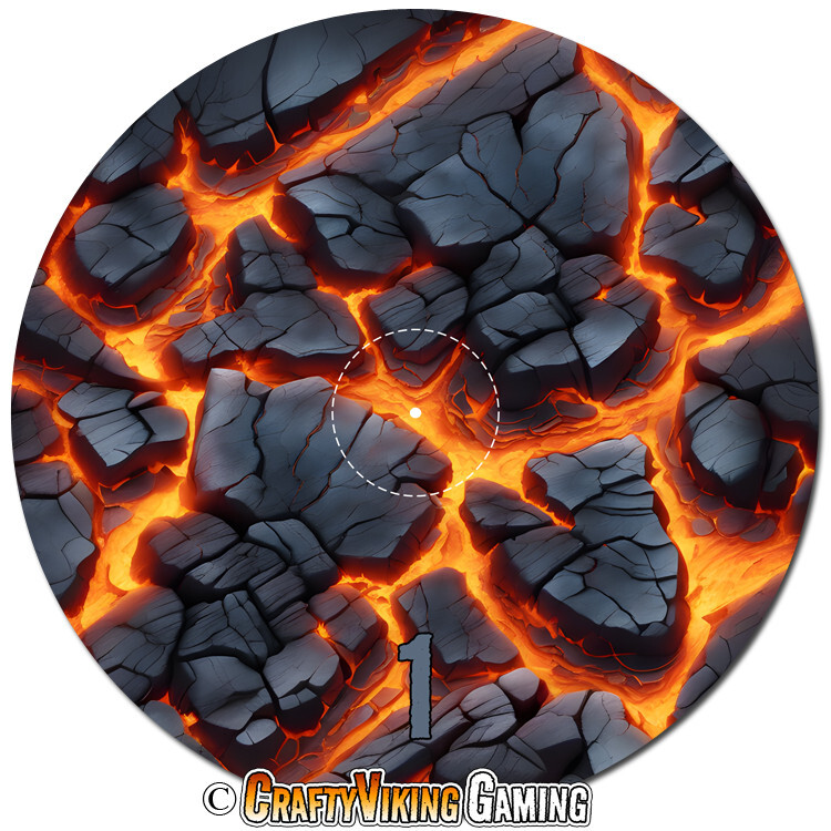 40K AoS 4th Edition Lava Rock Objective Markers 7.57 Inch Neoprene  -image