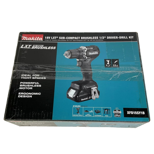 Makita XFD15SY1B 18V LXT Lithium Ion Brushless 1/2" Drive Drill Kit