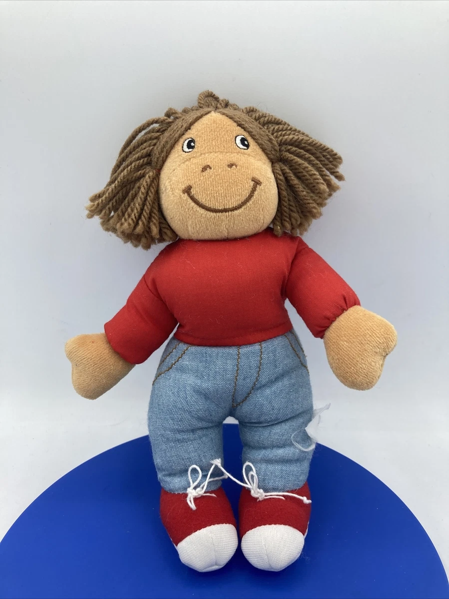 Vintage PBS Francine Arthur Sister Yarn Hair Plush Doll Stuffed Animal Red Shirt