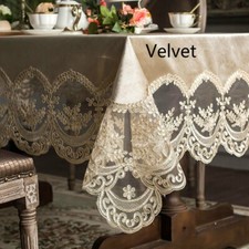 Europe Dentelle Nappe Velours Cavité Table Rectangulaire Housse Décor Maison