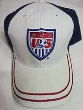 US National Soccer Team USA Baseball Cap, USA Soccer Cap White/Navy OSFM NWT