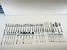 55 Pieces Oneida Homestead Simeon L George H Rogers Co Stainless Steel Flatware