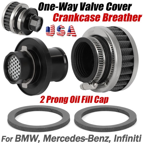 For BMW N54 E6x E8x E9x 2 Prong Oil Fill Cap One Way Cover Crankcase