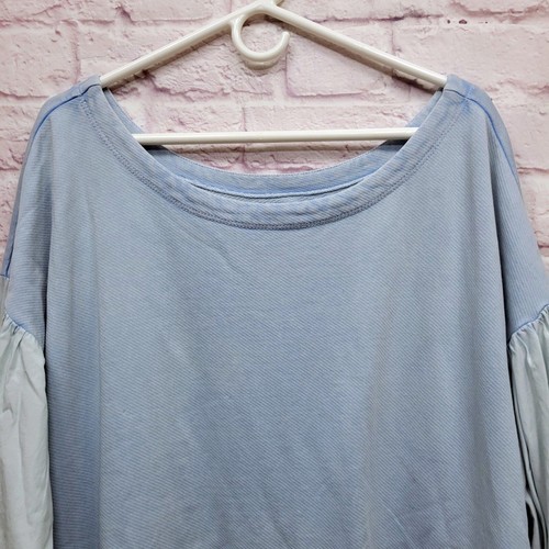 Anthropologie Pilcro Mixed Media Pullover Sweatshirt Bluse Gr. XL 100% Baumwolle - Bild 2 von 8