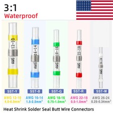 50-200x Waterproof Solder Seal Sleeve Heat Shrink Butt Wire Connectors Terminal