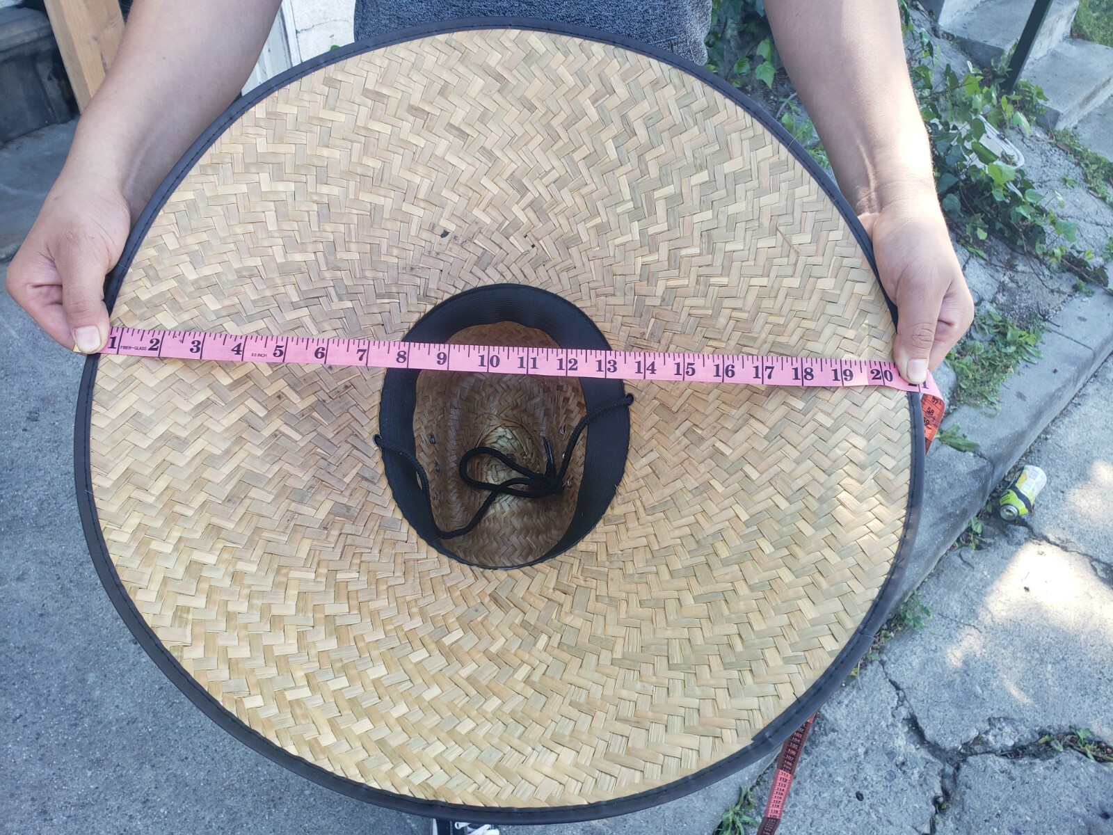 XL Brim NATURAL Bamboo Straw Summer HAT Sombrero LIFEGUARD