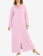 Dreams  Co. Plus Size Pink Long Fleece Hoodie Robe Size 3X 30/32 