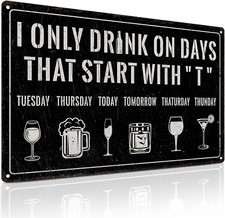 Funny Bar Sign for Home That Start with T Vintage Metal Sign Wall Decor Bar Club