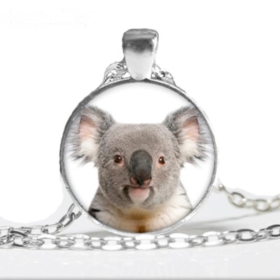 BABY KOALA BEAR charm pendant 925 Sterling Silver 18'' necklace women gold gift