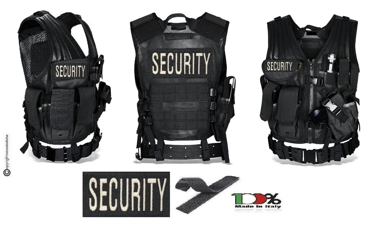 Tactical Vest Gilet Tattico Corpetto Tattico Mil-Tec Nero SECURITY 10720002