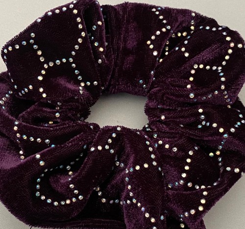 NEW LARGE VELVET SCRUNCHIE AB RHINESTONES FREE USA SHIPPING - Picture 9 of 21