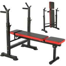 Adjustable*Olympic Workout Weight Lifting Bench w/ Rack Incline Decline Flat Gym