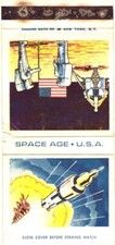 Astronauts Landing On The Moon, Space Age USA, Vintage Matchbook Cover