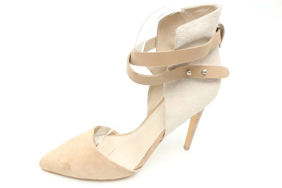 JOES Tan Beige Suede Leather Ankle Cuff Pointy Toe Heels Sandals Size 9 M - Image 2 of 4