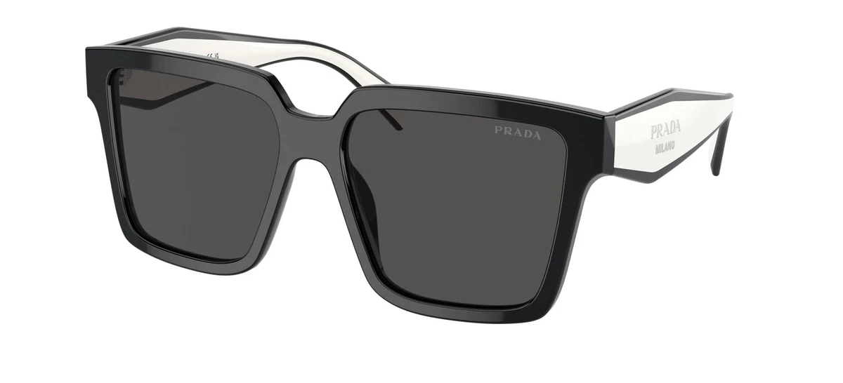 Prada Sunglasses PR24ZS 1AB5S0 56mm Black Dark Grey Lens