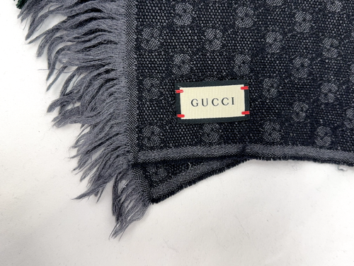 Bufanda de lana Gucci OG Logo, bufanda unisex talla única, gris - Imagen 4 de 16