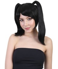 Black Cartoon Ponytail Wig for Cosplay Asian Japanese Anime School Idol HW-1685