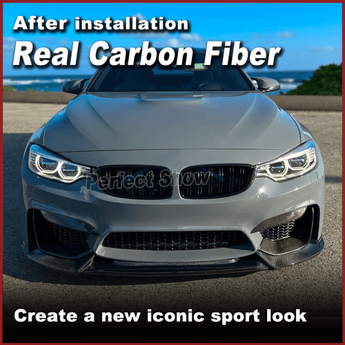 Carbon Splitter Flap Front Stoßstange Spoiler Canard Für BMW M3 F80 M4 F82 14-19 - Picture 2 of 9
