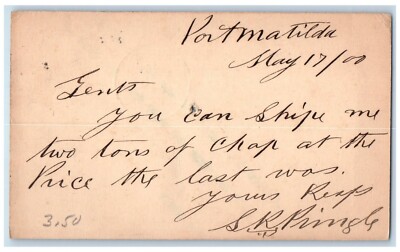 1900 Ship Two Tons of Chap Port Matilda Pennsylvania Fleming PA PMC Postal Card