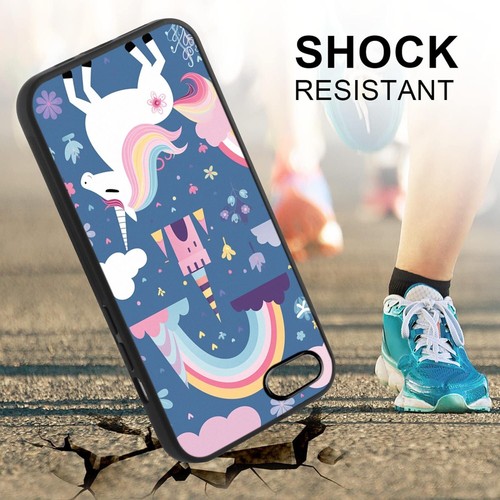 For iPhone SE4 16e 14 15 16 Plus Pro Max unicorn flying rainbow Protective Cover - Picture 10 of 25