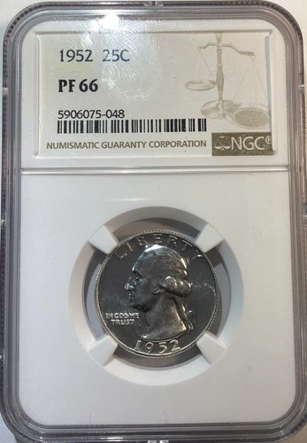 1952 NGC PF66 WASHINGTON QUARTER...BETTER DATE PROOF!