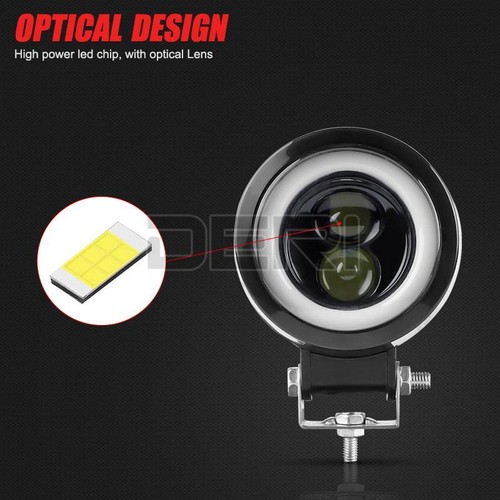 1X 3in LED Work Light Bar Spot Pod Hi-Lo Beam Fog Driving Offroad White Halo DRL - Bild 5 von 9