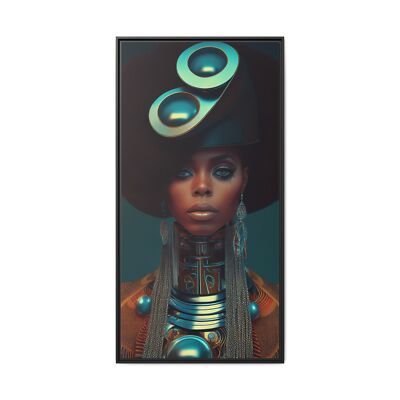 Afrofuturist Soul: Digital Elegance   30x60 Vertical Matte Canvas, Ready to Hang