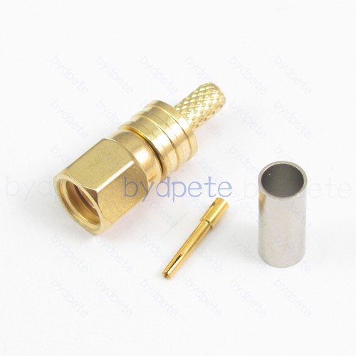 SMC male connector crimp RG174 RG316 LMR100 Coax Cable Coaxial 50ohm Adapter - Picture 2 of 4