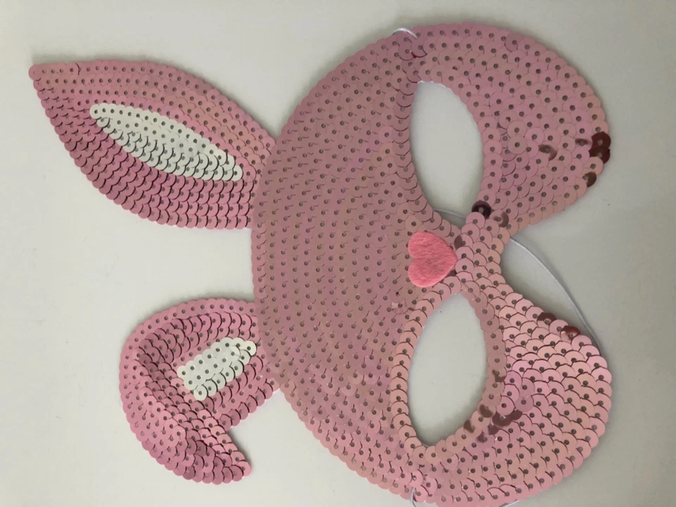 AU Women Girl Sequins Shine Bling bunny Rabbit Easter Party Fancy Eye Face Mask - Image 3 of 4