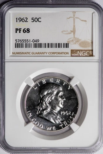1962 50C Franklin NGC PR68 Silver Half Dollar Proof!