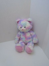 Build A Bear 17” Plush Kitty Cat Pastel Tie Dye Pink Purple Aqua w/ sound BABW