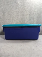 The Stowaway Storage Tote Plastic Storage Bin Box Container Blue 5.5x12”