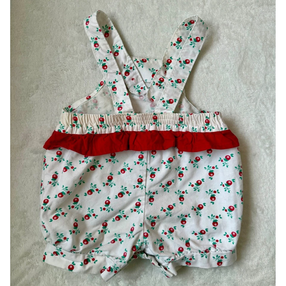 Romper Vintage OshKosh B'gosh Bebê Menina Floral Bolha de Frutas Anos 90 Tamanho 18 Meses - Imagem 2 de 4