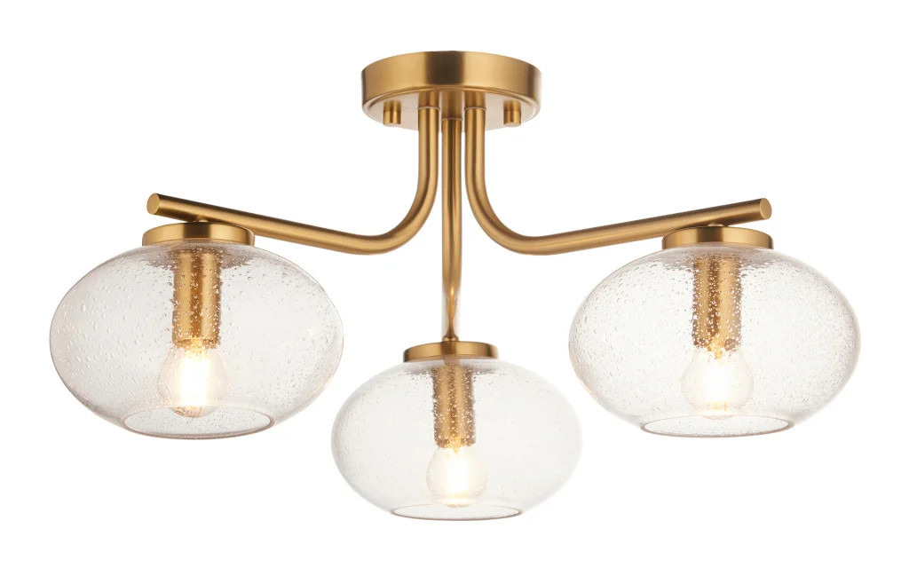Ceiling Light Brass Jacob 3 Warm Endon 118507