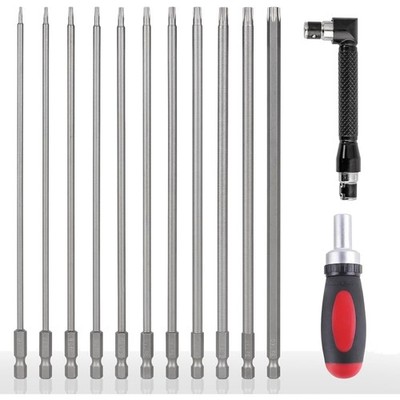Torx Bit Set 13 Teile 200 mm mit 2 Torx Schraubendrehern S2 Stahl