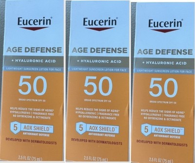 Eucerin Sun Age Defense SPF 50 Face Sunscreen Acid Hypoallergenic  EXP11-25 Lot