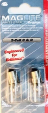 MAGLITE WHITE STAR KRYPTON 2 Cell C & D Replacement Bulbs / 2 Pack. 107-000-431