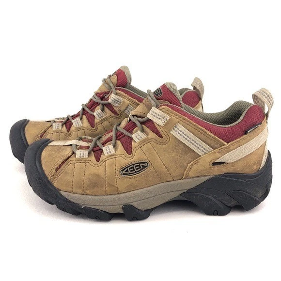 Keen Targhee II WP Leder Wanderschuhe Damen Größe 9 EUR 39,5 Safari Merlot - Bild 2 von 4