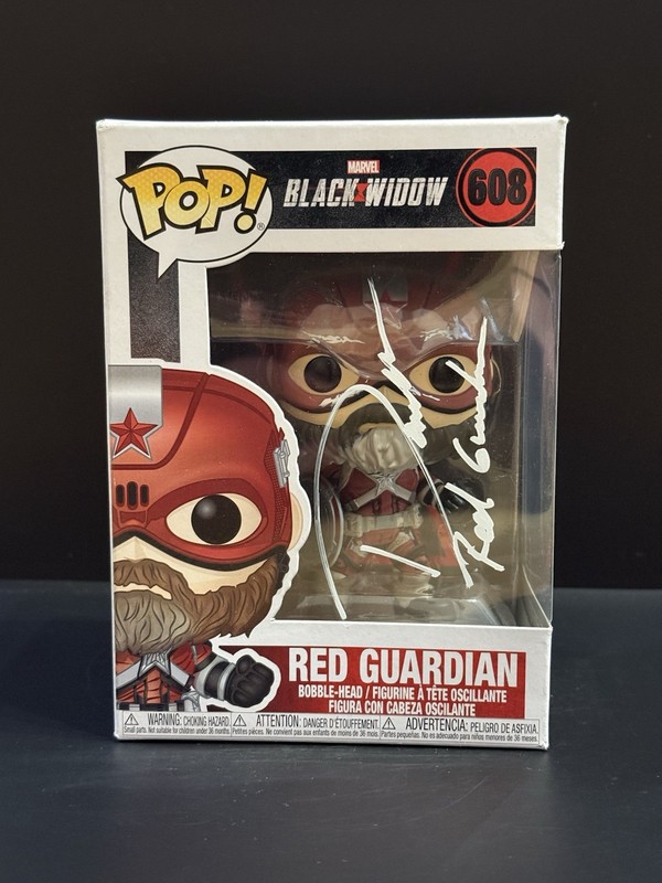 BAS COA Signed & CN David Harbour Red Guardian Black Widow Autographed Funko Pop