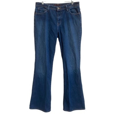 Eddie Bauer Womens Shaped Fit Flare Bootcut Jeans Dark Wash Stretch Denim 10T