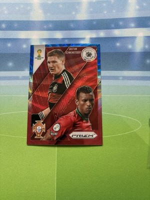 2014 Panini Prizm World Cup Matchups Nani Bastian Schweinsteiger Blue Red