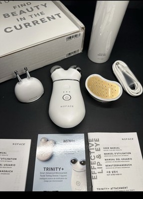 NuFace Trinity + Microcurrent Facial Toning Complete Set W/ ELE, Red Light, Gel