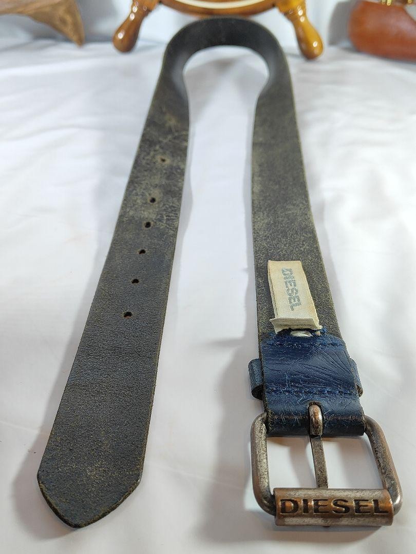 小物 00s Archive DIESEL EndStuds Belt 85cm 34 Diesel Men Vintage Leather Belt Genuine Leather Brass 34inch