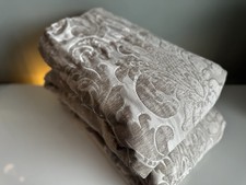 Large Dunelm Luxury Versailles Natural Damask Pencil Pleat Fully Lined Curtains