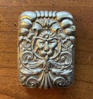 Rare Sterling Art Nouveau Lion Face Match Safe Marked HW Birmingham Mark