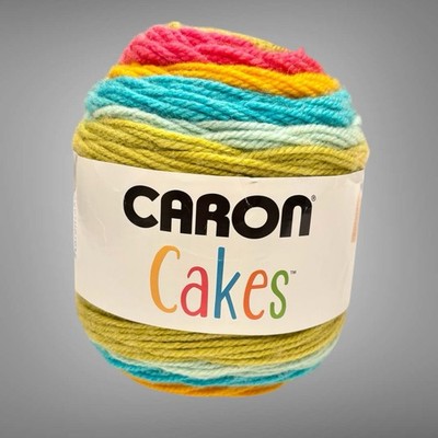 Yarnspirations CARON Cakes Brand Yarn Rainbow Sherbert 383 Yds Acrylic/Wool New