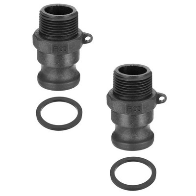 1'' Aluminum Cam and Groove Fitting, 2 Pcs Dust Plug Male Adapters Black