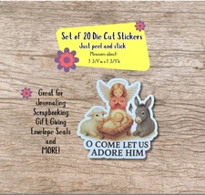 Christmas sticker seals set of 20, Christmas Angel stickers, Christmas stickers