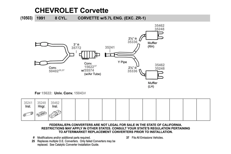 For Chevy Corvette 1986-1991 Walker Rubber Black Exhaust Insulator Foto 3 de 3