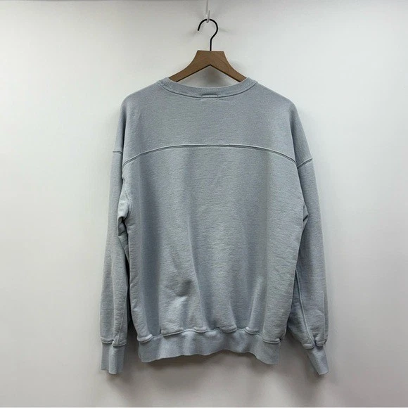 Aerie Fleece Oversized Crewneck Slouchy Pullover Sweatshirt Lounge Blue Medium - Image 4 of 4